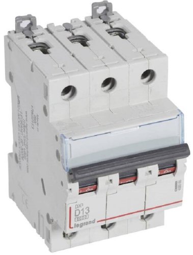 Выключатель автоматический Legrand DX3-E 6000 3п 13А D 10кА картинка